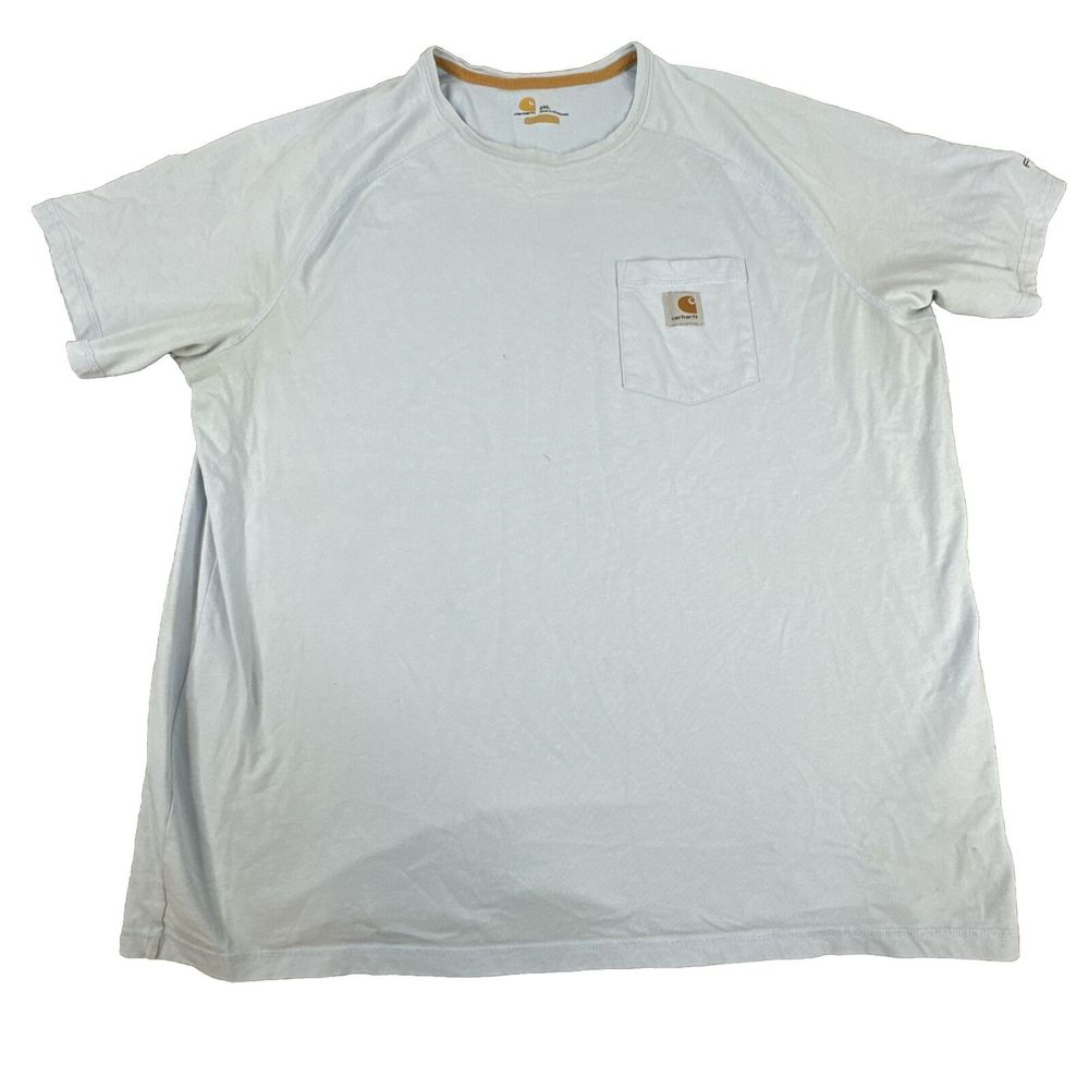 Carhartt FORCE Relaxed Fit Pocket T Shirt Blue Work Tee Mens 2XL XXL